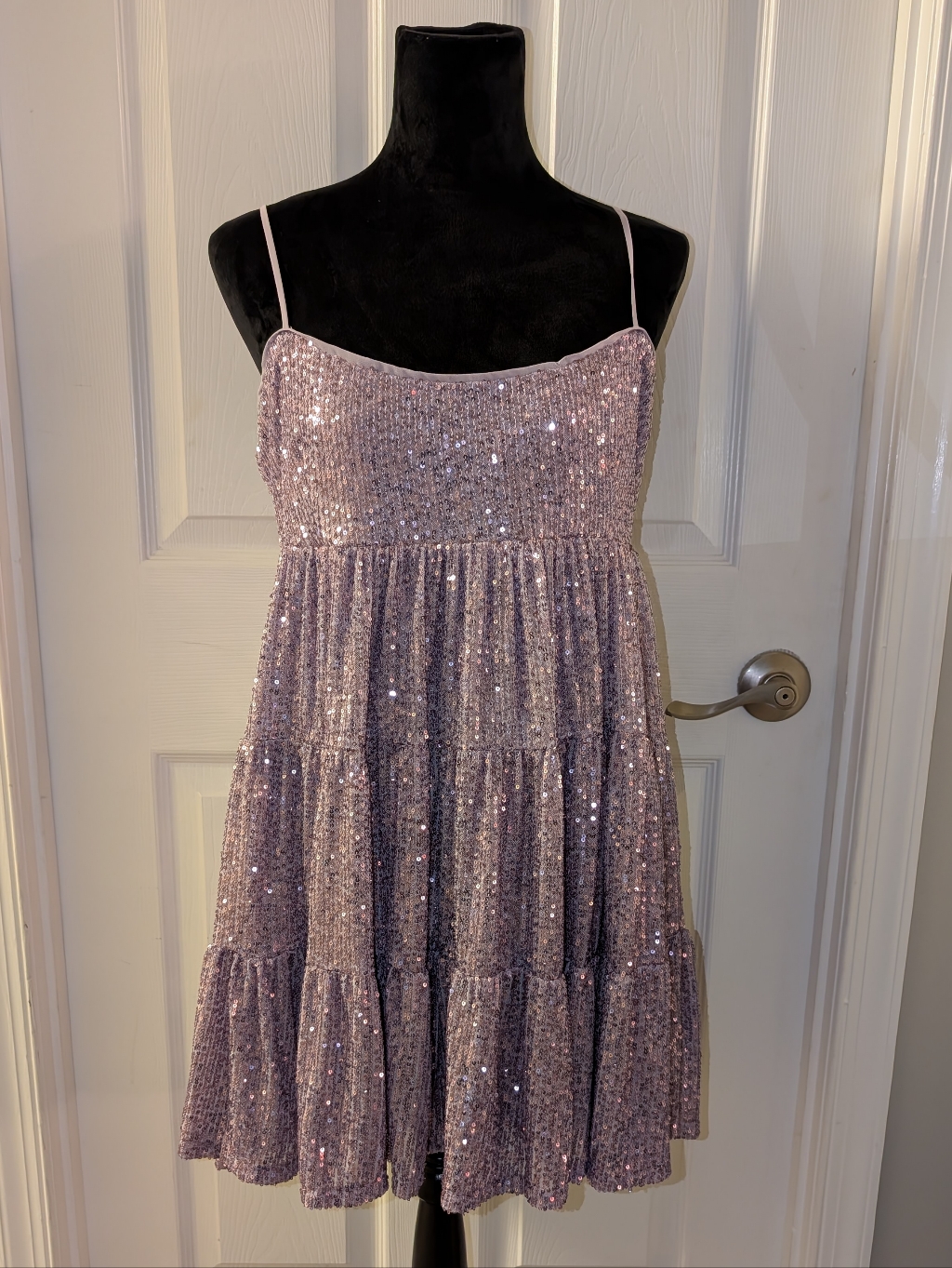 Le Lis Lavender Sequin Babydoll Dress